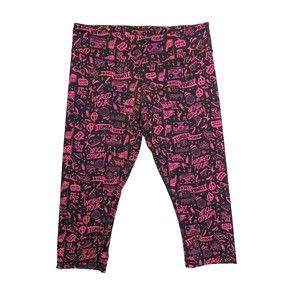 Zumba Wear Lovely Zumba Crew World Tour‎ Leggings Pink Black Capri Women's Large